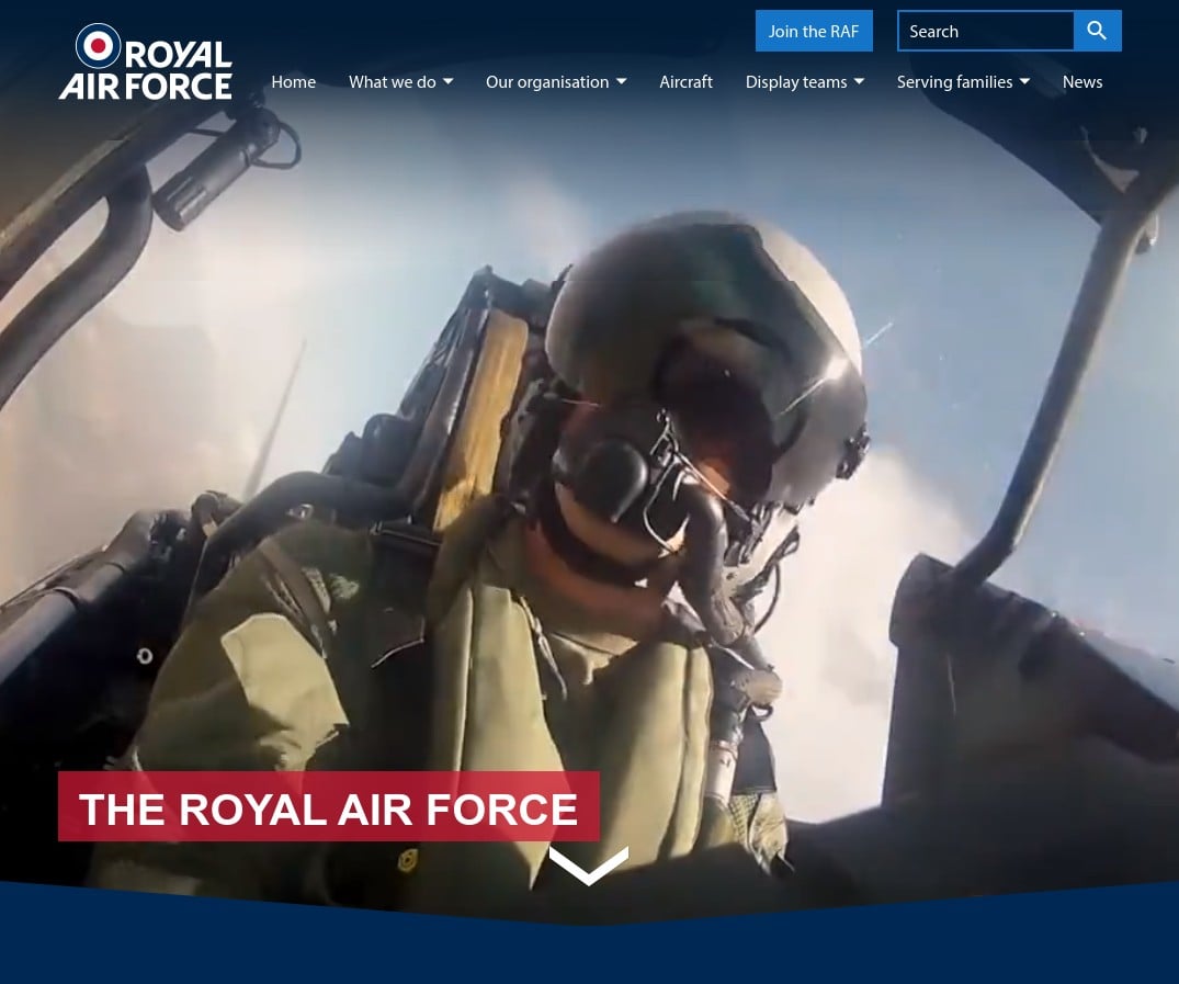 RAF Website Screenshot
